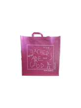 Load image into Gallery viewer, Teachers are good hessian gift bag - pink or black
