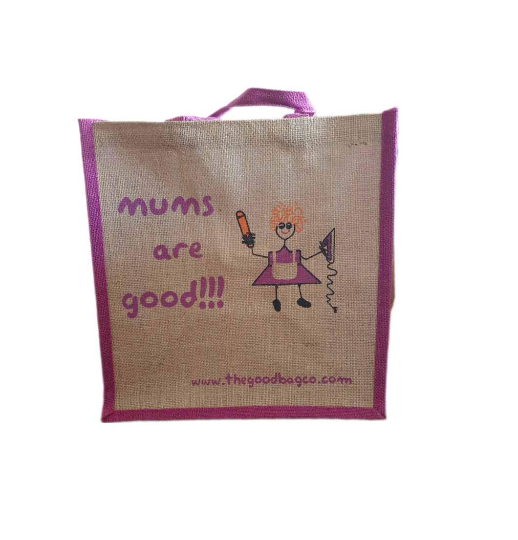 Mums are good hessian gift bag