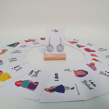 Load image into Gallery viewer, &quot;I Am&quot; Small Hoop Earrings and Affirmation Cards Set
